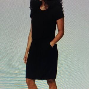 32 Degrees NWT‎ Cool Jersey Dress Black Drop Elastic Waist Women’s Small